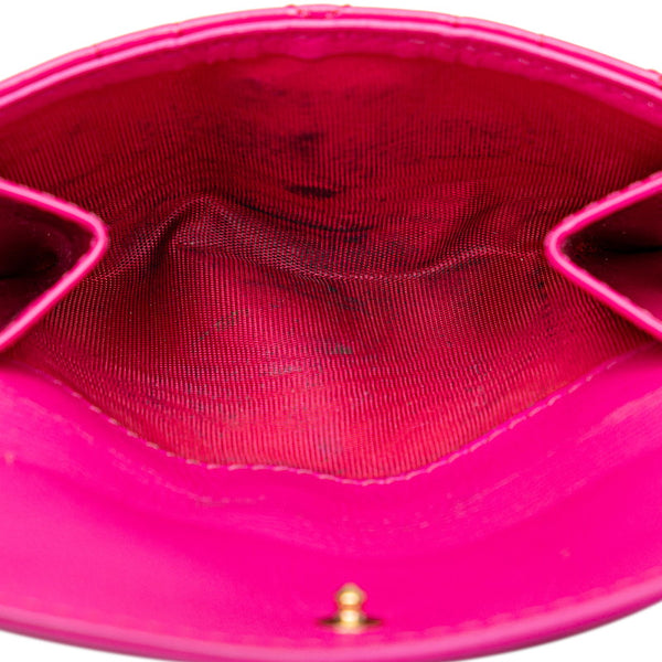 ディオール レディディオール カナージュ コンパクトウォレット ピンク エナメル レディース Dior 【中古】