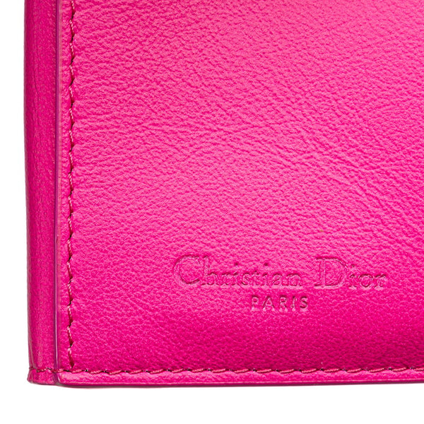 ディオール レディディオール カナージュ コンパクトウォレット ピンク エナメル レディース Dior 【中古】