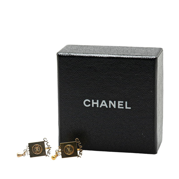 シャネル ココマーク ロゴ スクエア ピアス ゴールド メッキ レディース CHANEL 【中古】