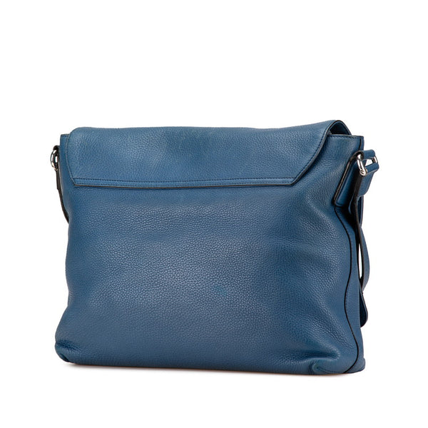 グッチ インターロッキングG 斜め掛け ショルダーバッグ 322056 ブルー レザー レディース GUCCI 【中古】