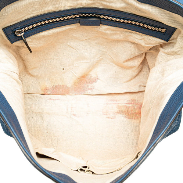 グッチ インターロッキングG 斜め掛け ショルダーバッグ 322056 ブルー レザー レディース GUCCI 【中古】