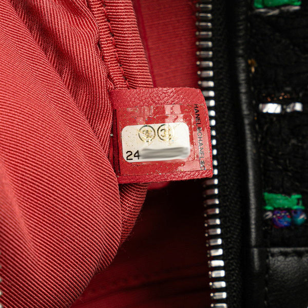 シャネル ココマーク ウエストバッグ ボディバッグ ブラック グリーン マルチカラー ツイード レザー レディース CHANEL 【中古】