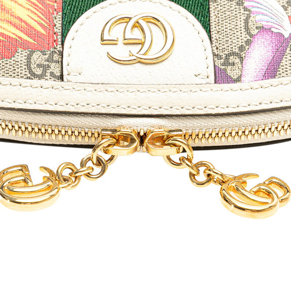 グッチ オフィディア シェリーライン フローラ 斜め掛け ショルダーバッグ 499621 ベージュ マルチカラー PVC レザー レディース GUCCI 【中古】