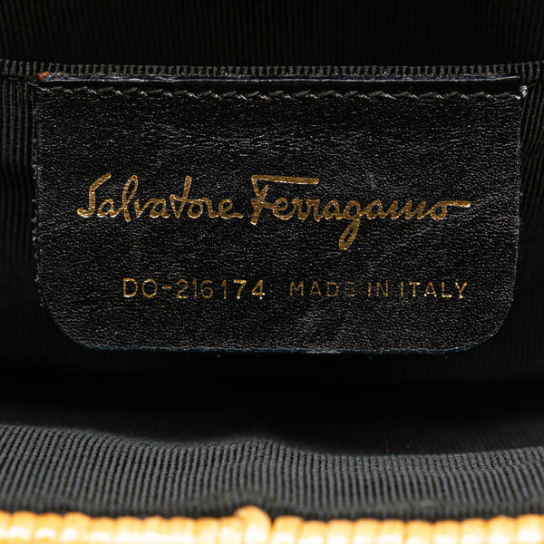 サルヴァトーレフェラガモ ガンチーニ ハンドバッグ バケットバッグ ベージュ ラフィア レディース Salvatore Ferragamo 【中古】