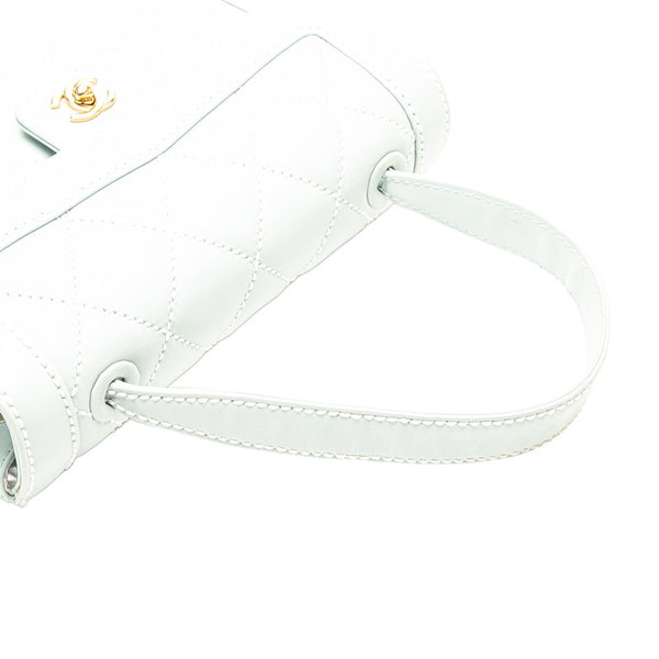 シャネル ココマーク ワイルドステッチ ハンドバッグ ライトブルー ラムスキン レディース CHANEL 【中古】