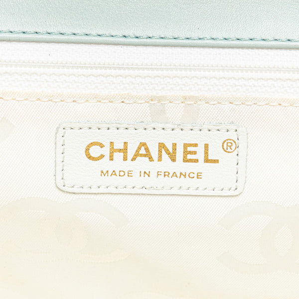 シャネル ココマーク ワイルドステッチ ハンドバッグ ライトブルー ラムスキン レディース CHANEL 【中古】