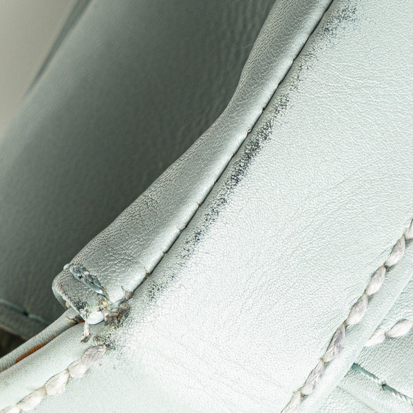 シャネル ココマーク ワイルドステッチ ハンドバッグ ライトブルー ラムスキン レディース CHANEL 【中古】