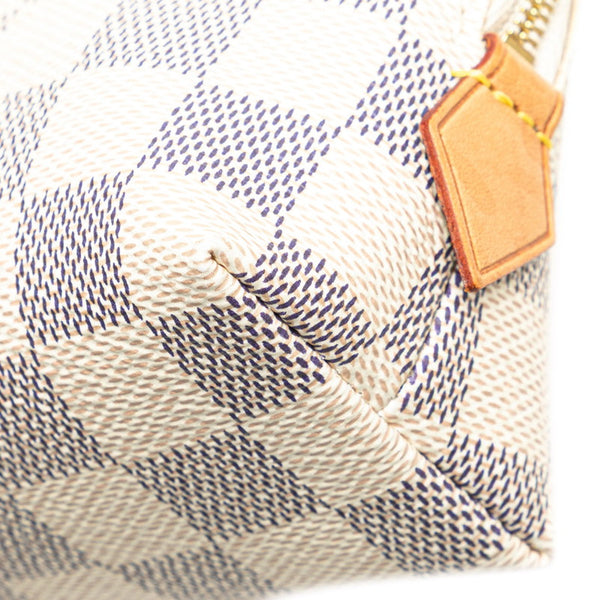 ルイ ヴィトン ダミエ アズール ポシェット コスメティック ポーチ N60024 アイボリー PVC レザー レディース LOUIS VUITTON 【中古】