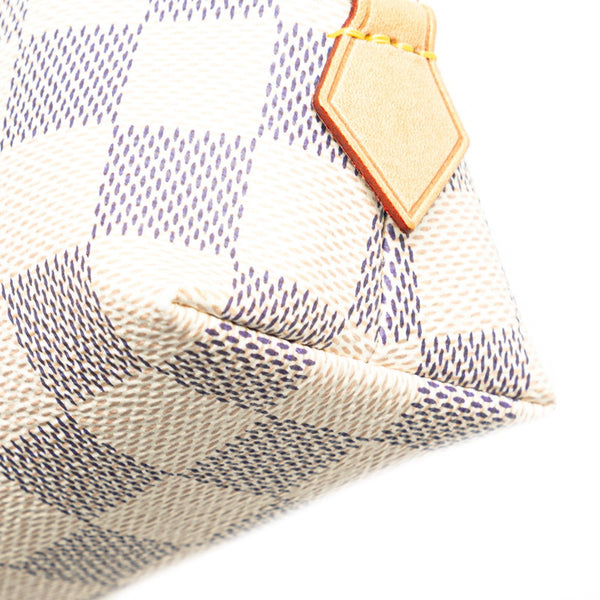 ルイ ヴィトン ダミエ アズール ポシェット コスメティック ポーチ N60024 アイボリー PVC レザー レディース LOUIS VUITTON 【中古】
