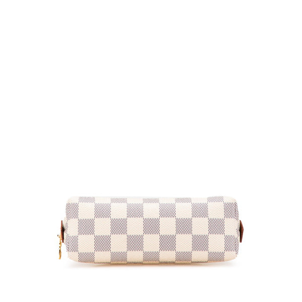 ルイ ヴィトン ダミエ アズール ポシェット コスメティック ポーチ N60024 アイボリー PVC レザー レディース LOUIS VUITTON 【中古】