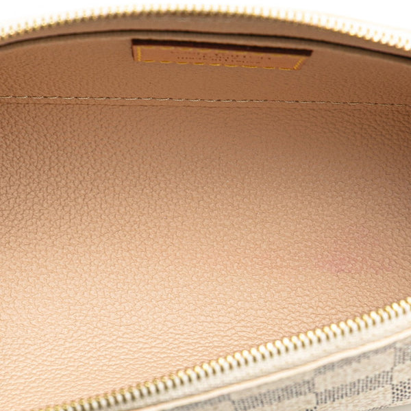 ルイ ヴィトン ダミエ アズール ポシェット コスメティック ポーチ N60024 アイボリー PVC レザー レディース LOUIS VUITTON 【中古】