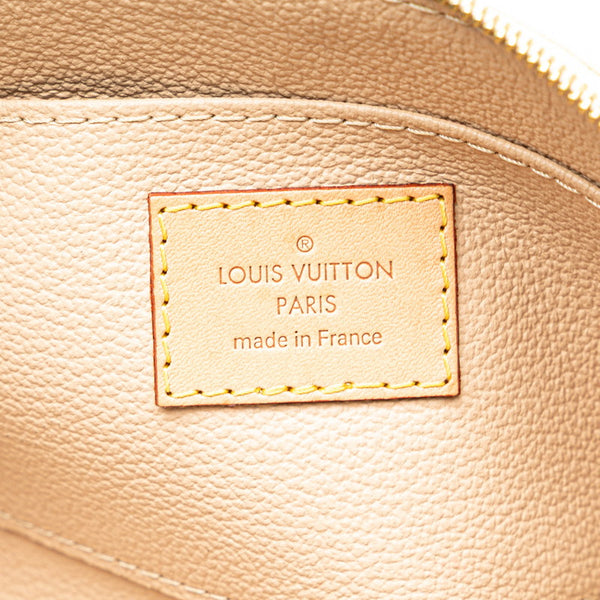 ルイ ヴィトン ダミエ アズール ポシェット コスメティック ポーチ N60024 アイボリー PVC レザー レディース LOUIS VUITTON 【中古】