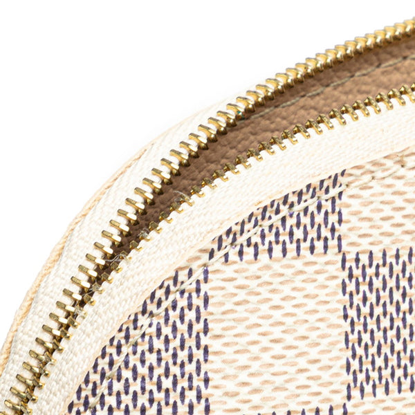ルイ ヴィトン ダミエ アズール ポシェット コスメティック ポーチ N60024 アイボリー PVC レザー レディース LOUIS VUITTON 【中古】