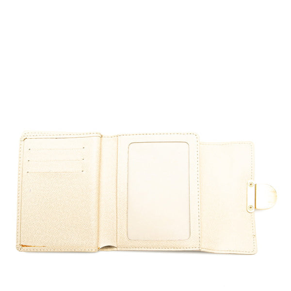 ルイ ヴィトン ダミエ アズール ポルト フォイユ コアラ 三つ折り財布 N60013 ホワイト PVC レディース LOUIS VUITTON 【中古】