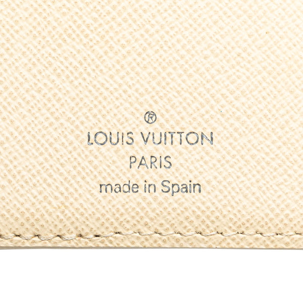 ルイ ヴィトン ダミエ アズール ポルト フォイユ コアラ 三つ折り財布 N60013 ホワイト PVC レディース LOUIS VUITTON 【中古】