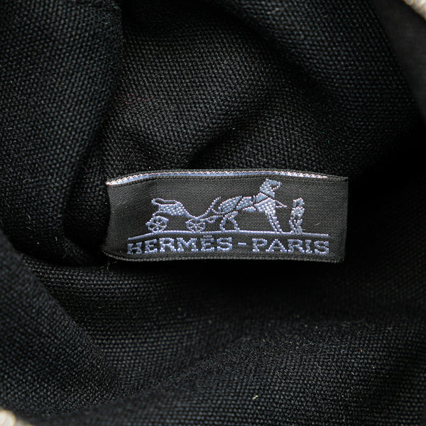 エルメス トロカホリゾンタルPM トートバッグ ブラック ブラウン キャンバス レディース HERMES 【中古】