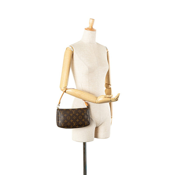 ルイ ヴィトン モノグラム ポシェット アクセソワール アクセサリーポーチ M51980 ブラウン PVC レザー レディース LOUIS VUITTON 【中古】