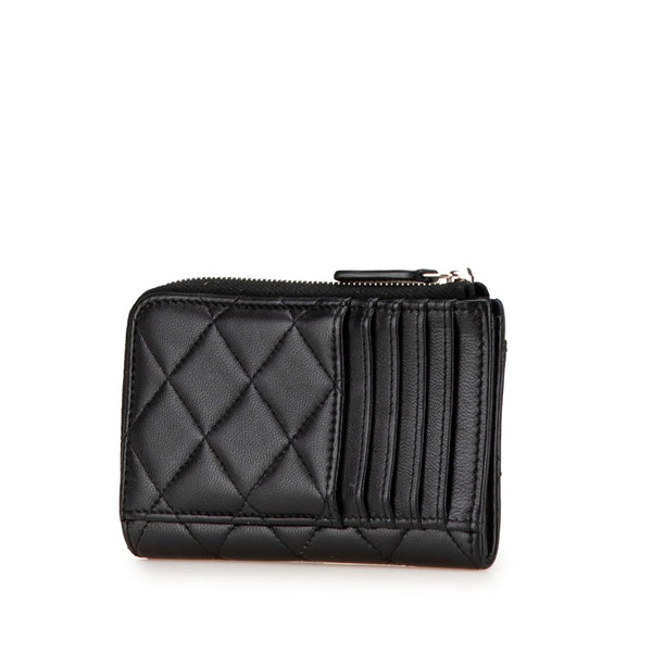 シャネル マトラッセ ココマーク カードケース コインケース ブラック ラムスキン ラインストーン レディース CHANEL 【中古】