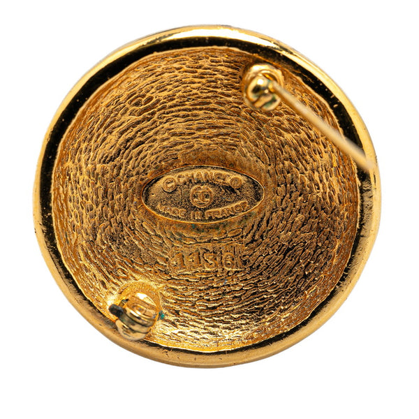 シャネル ココマーク ラウンド ブローチ ゴールド メッキ レディース CHANEL 【中古】