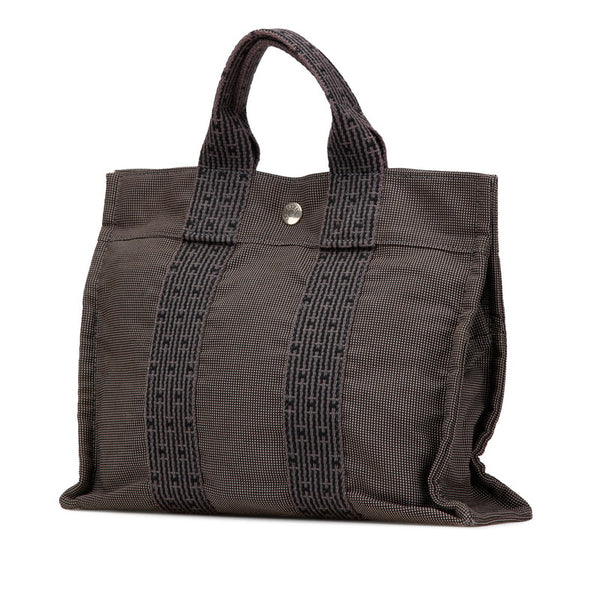 エルメス エールラインPM トートバッグ ハンドバッグ チャコール グレー キャンバス レディース HERMES 【中古】