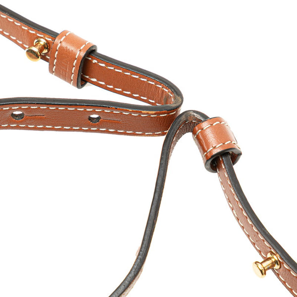 セリーヌ トリオンフ ミニ バーティカル カバ ハンドバッグ ショルダーバッグ 2WAY アイボリー ブラウン PVC レザー レディース CELINE 【中古】
