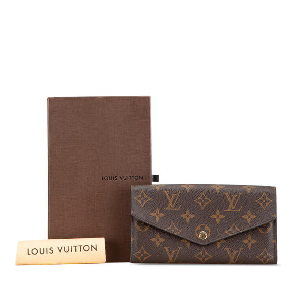 ルイ ヴィトン モノグラム ポルトフォイユ サラ 長財布 M62234 ブラウン フューシャ PVC レザー レディース LOUIS VUITTON 【中古】