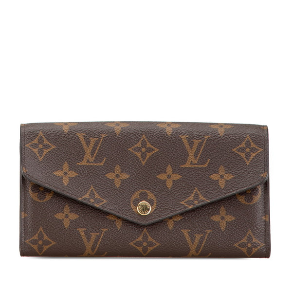 ルイ ヴィトン モノグラム ポルトフォイユ サラ 長財布 M62234 ブラウン フューシャ PVC レザー レディース LOUIS VUITTON 【中古】