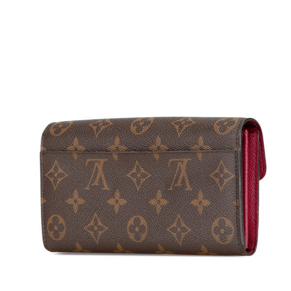 ルイ ヴィトン モノグラム ポルトフォイユ サラ 長財布 M62234 ブラウン フューシャ PVC レザー レディース LOUIS VUITTON 【中古】