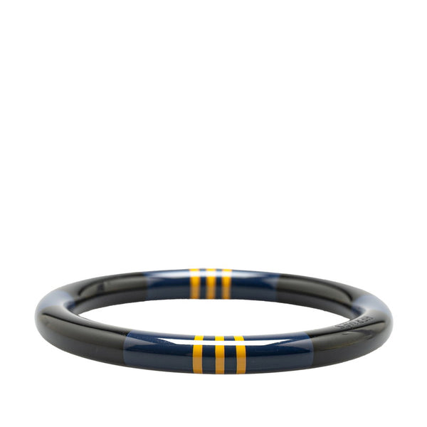 エルメス ジャンピング ロカバール ブレスレット バングル ネイビー ブラック ラッカーウッド レディース HERMES 【中古】