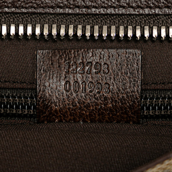 グッチ GGキャンバス ショルダーバッグ 122793 ベージュ ブラウン キャンバス レザー レディース GUCCI 【中古】