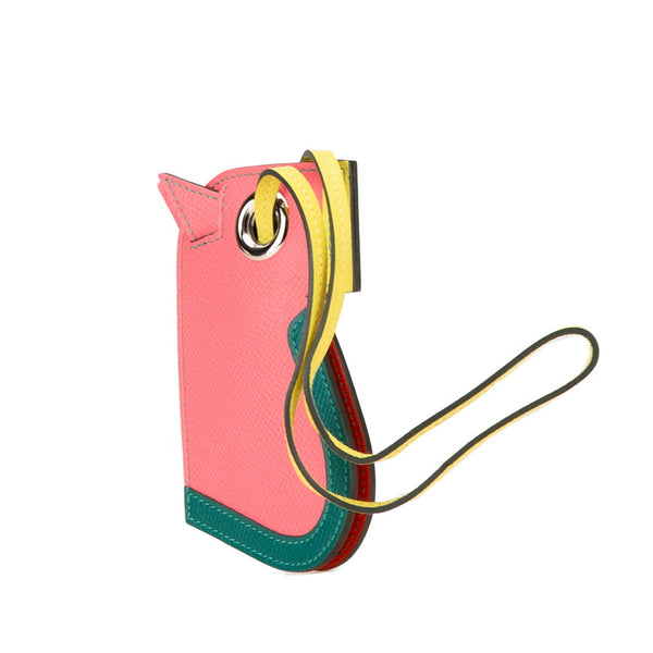 エルメス カマイユ 馬 キーホルダー バッグチャーム ローズアザレ マラカイト ライム ヴォーエプソン レディース HERMES 【中古】
