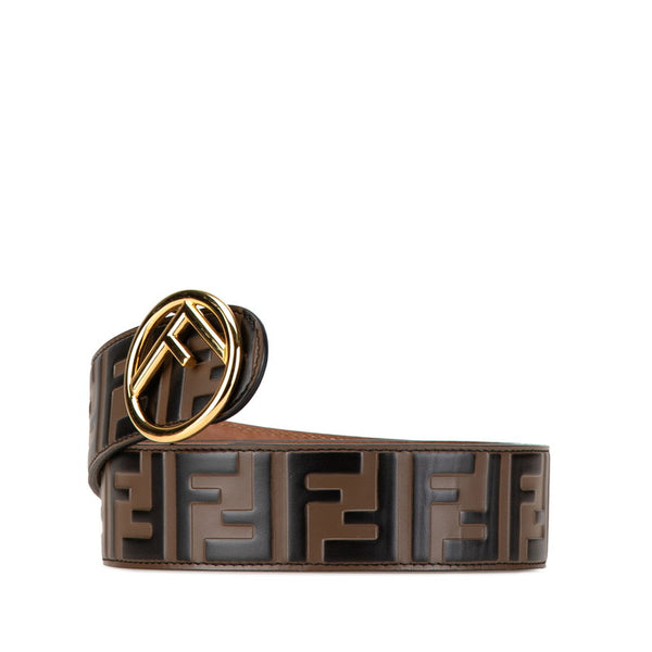 フェンディ ズッカ ベルト 80/32 ブラウン PVC レディース FENDI 【中古】