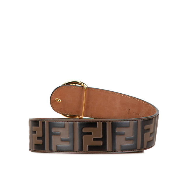 フェンディ ズッカ ベルト 80/32 ブラウン PVC レディース FENDI 【中古】