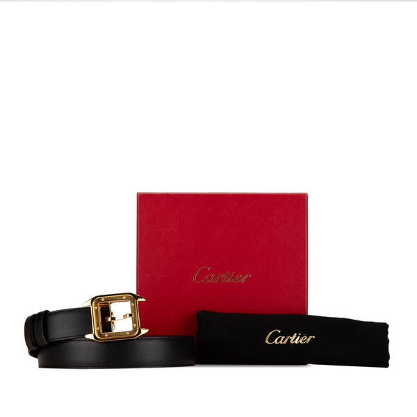 カルティエ サントス ドゥ ベルト ブラック レザー レディース CARTIER 【中古】