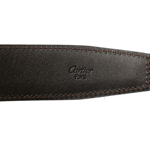カルティエ サントス ドゥ ベルト ブラック レザー レディース CARTIER 【中古】