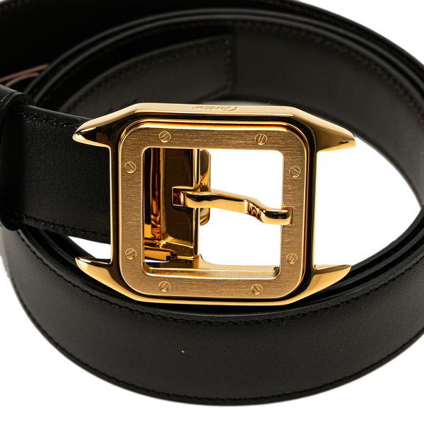 カルティエ サントス ドゥ ベルト ブラック レザー レディース CARTIER 【中古】