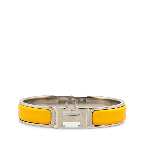 エルメス クリッククラックH PM ブレスレット シルバー イエロー メタル レディース HERMES 【中古】