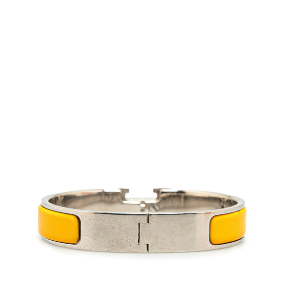エルメス クリッククラックH PM ブレスレット シルバー イエロー メタル レディース HERMES 【中古】