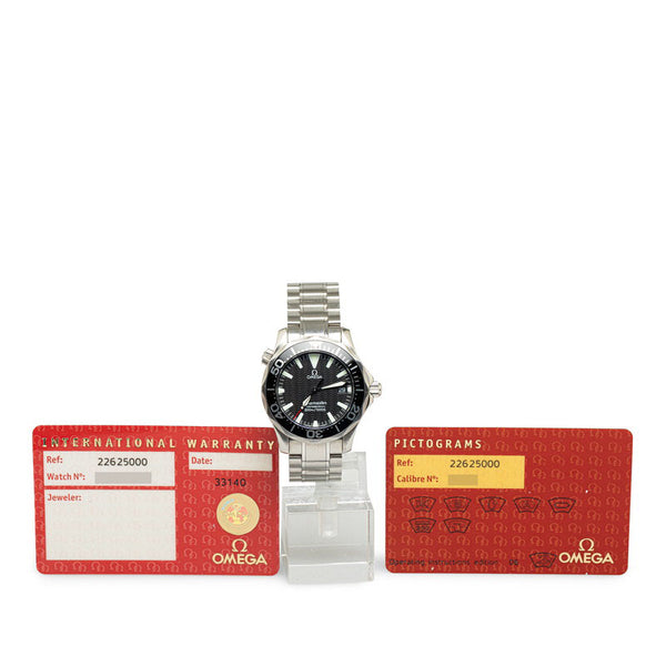 オメガ シーマスター300 プロフェッショナル 腕時計 2262.50 クオーツ ブラック文字盤 ステンレススチール レディース OMEGA 【中古】