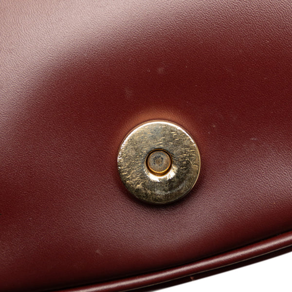 カルティエ マストライン 斜め掛け ショルダーバッグ ワインレッド ボルドー レザー レディース CARTIER 【中古】