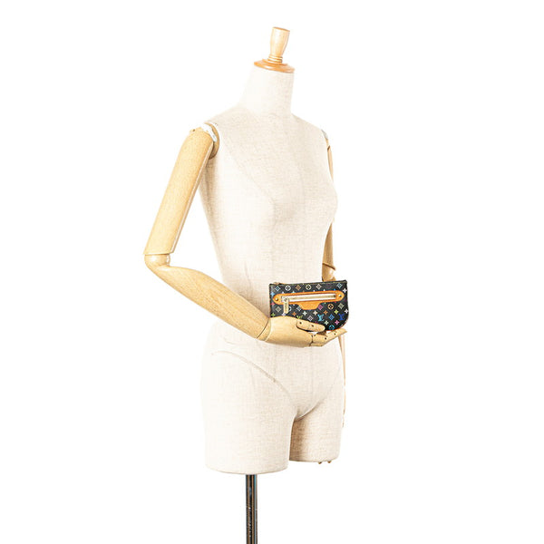 ルイ ヴィトン モノグラム マルチカラー ポシェットMM ポーチ M60031 ノワール ブラック PVC レザー レディース LOUIS VUITTON 【中古】