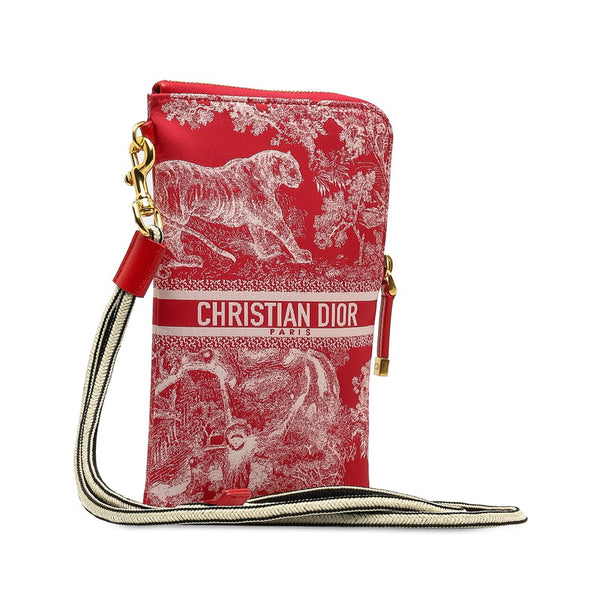 ディオール トラベル マルチファンクション ポーチ ショルダーポーチ ピンク ホワイト キャンバス レディース Dior 【中古】