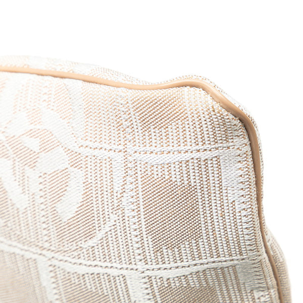 シャネル ニュートラベルライン ココマーク ポーチ ベージュ ホワイト キャンバス レディース CHANEL 【中古】