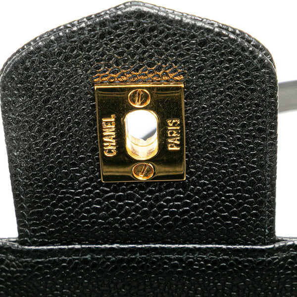 シャネル ココマーク バニティバッグ ショルダーバッグ 2WAY ブラック キャビアスキン レディース CHANEL 【中古】