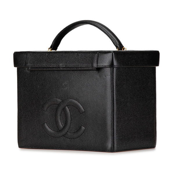 シャネル ココマーク バニティバッグ ショルダーバッグ 2WAY ブラック キャビアスキン レディース CHANEL 【中古】