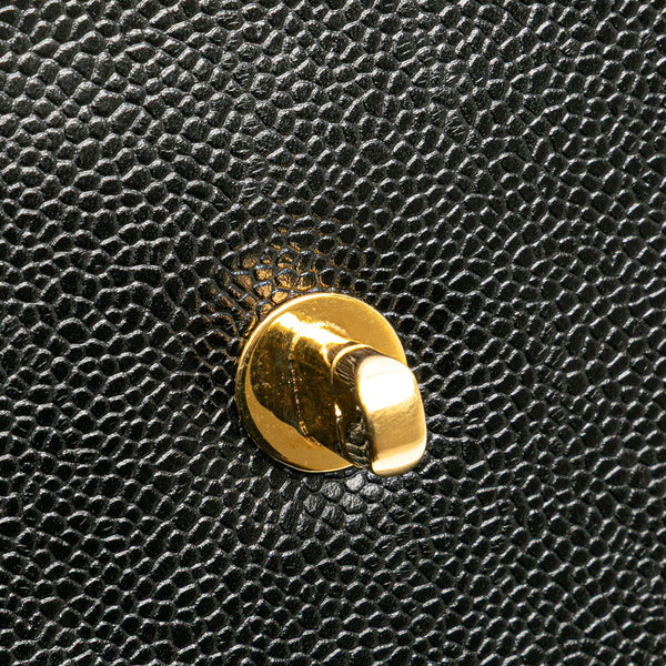 シャネル ココマーク バニティバッグ ショルダーバッグ 2WAY ブラック キャビアスキン レディース CHANEL 【中古】