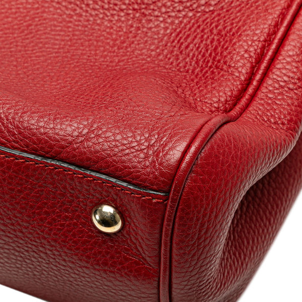 グッチ バンブー ハンドバッグ ショルダーバッグ 2WAY 323660 レッド レザー レディース GUCCI 【中古】