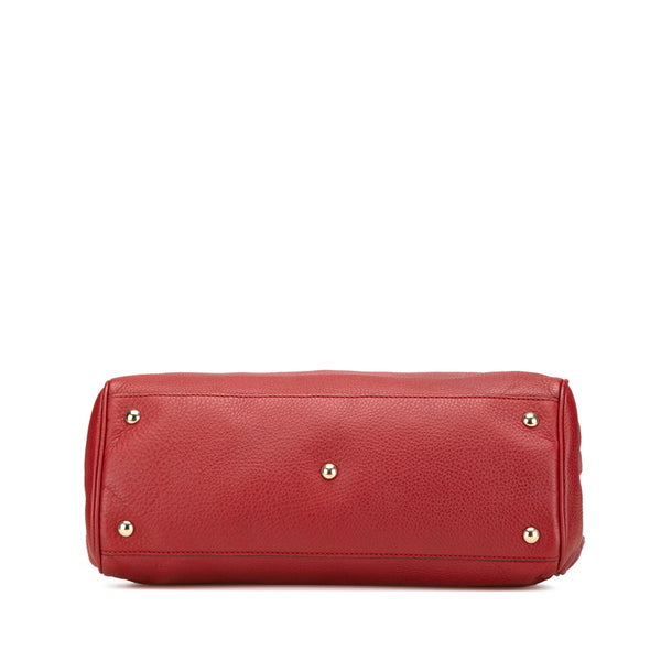 グッチ バンブー ハンドバッグ ショルダーバッグ 2WAY 323660 レッド レザー レディース GUCCI 【中古】