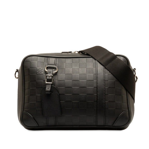 ルイ ヴィトン ダミエ アンフィニ シリウス メッセンジャー ショルダーバッグ N45286 ブラック PVC レザー レディース LOUIS VUITTON 【中古】