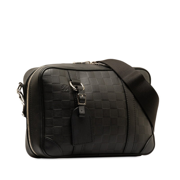 ルイ ヴィトン ダミエ アンフィニ シリウス メッセンジャー ショルダーバッグ N45286 ブラック PVC レザー レディース LOUIS VUITTON 【中古】